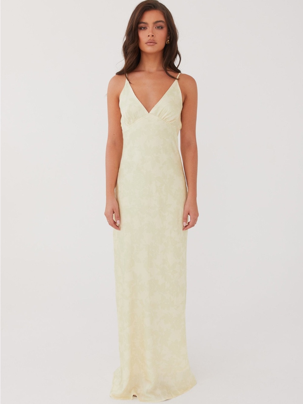 Peppermayo Cream V-Neck Maxi Slip Dress